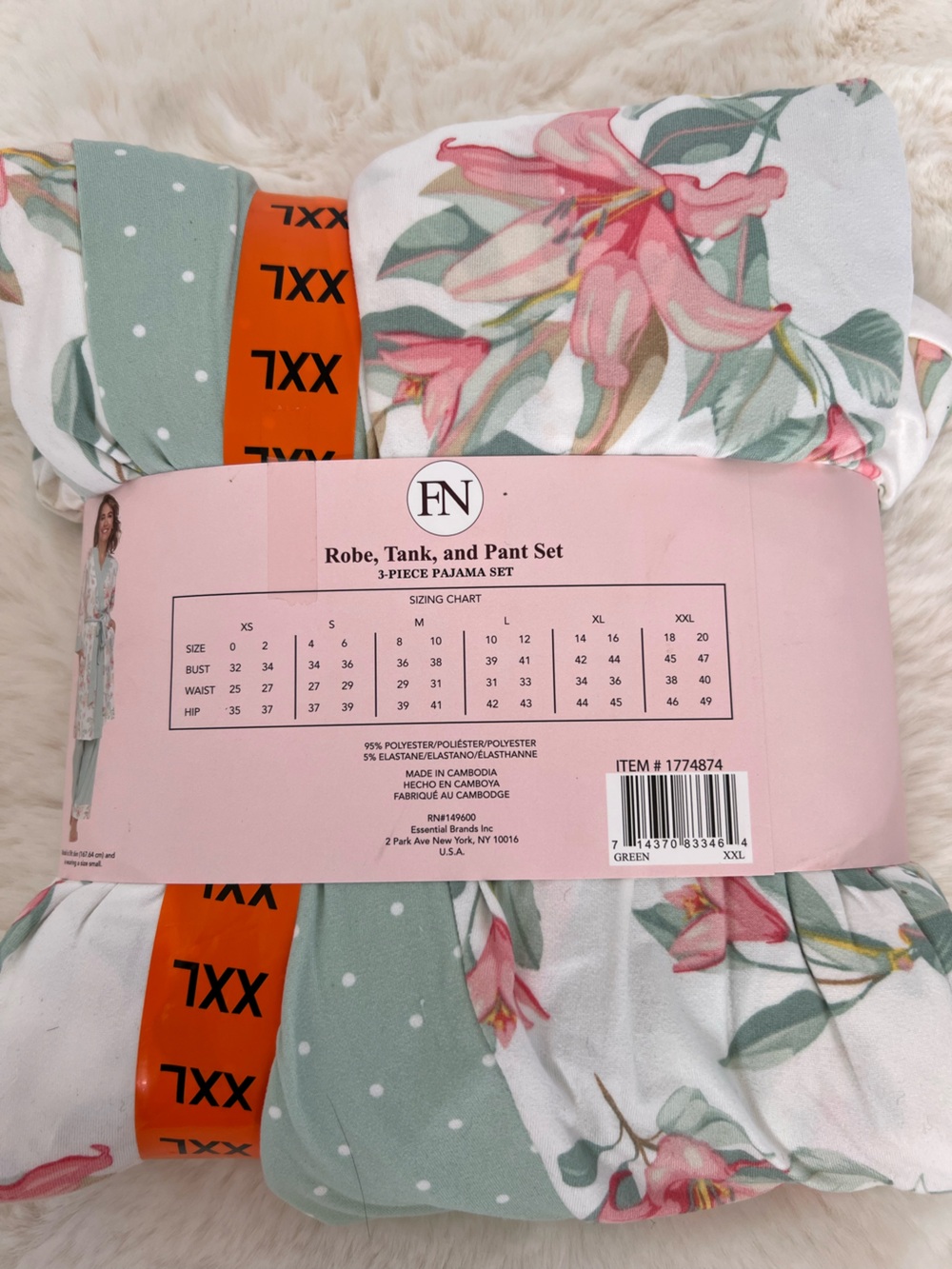 Floral Mint Green Polka Dot 3-Piece Sleep Set - Picture 2 of 8